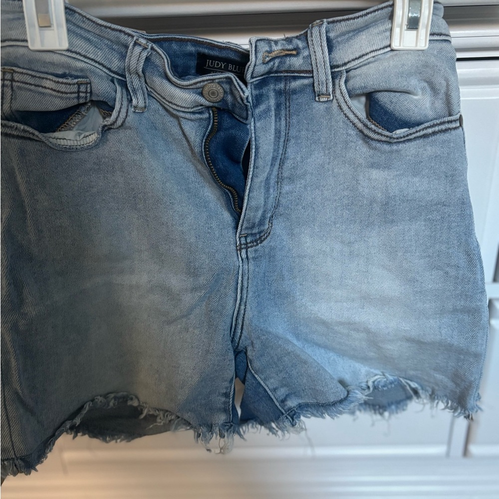 Judy Blue Faded Blue Denim Shorts